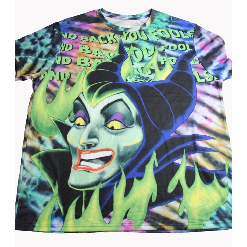 Disney Villains x Heidi Klum Women Top Size XXL Tie Dye T-Shirt Maleficent